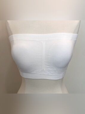 Skinnygirl White SZ L Sleek Lounge Everyday Comfort Seamless Bandeau Bra